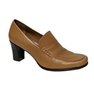 FRANCO SARTO Nolan Leather Heeled Loafers 7.5